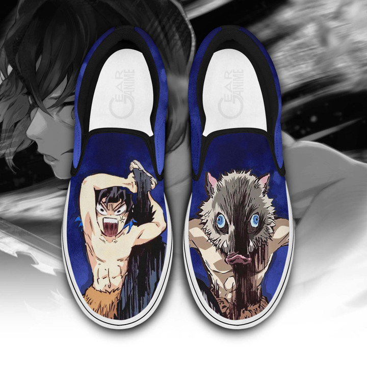 Inosuke Slip On Sneakers Custom Demon Slayer Anime Shoes - 1 - GearAnime