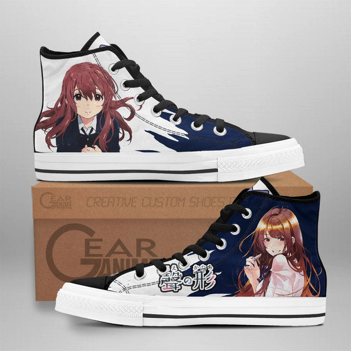 A Silent Voice Shouko Nishimiya High Top Shoes Custom Anime Sneakers - 1 - GearAnime