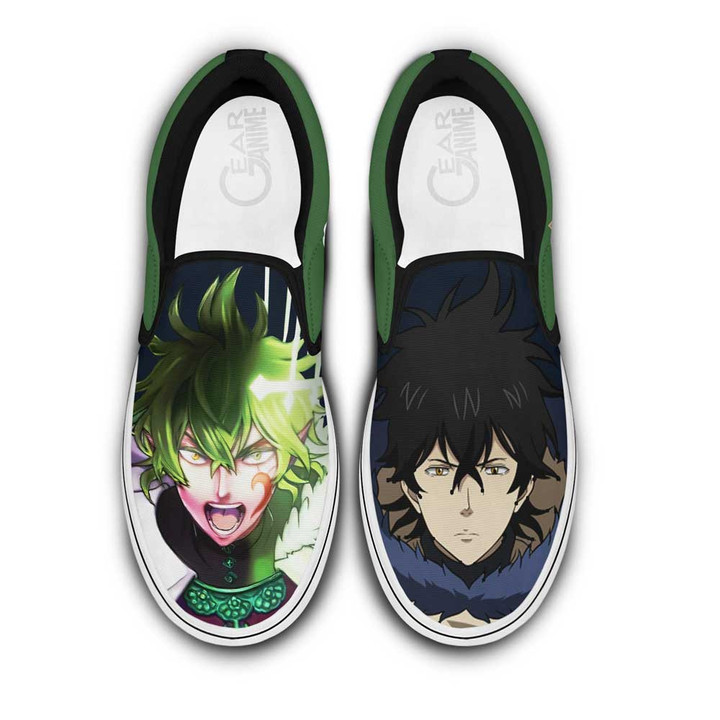 Yuno Slip On Sneakers Custom Anime Black Clover Shoes - 1 - GearAnime