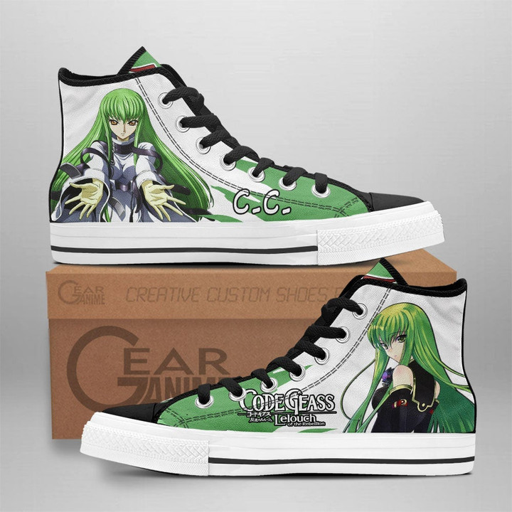 Code Geass C.C. High Top Shoes Custom Anime Sneakers - 1 - GearAnime