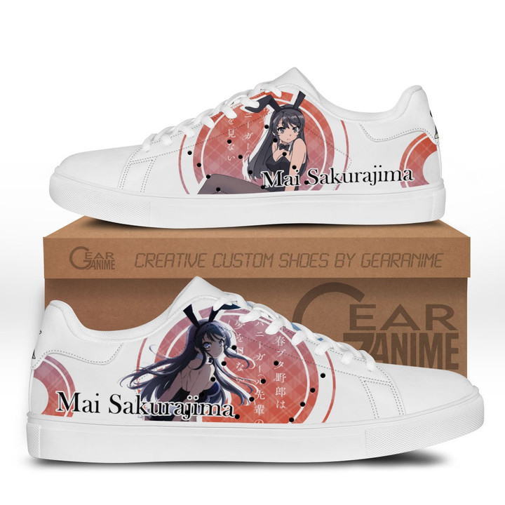 Mai Sakurajima Skate Sneakers Custom Anime Bunny Girl Senpai Shoes - 1 - GearAnime