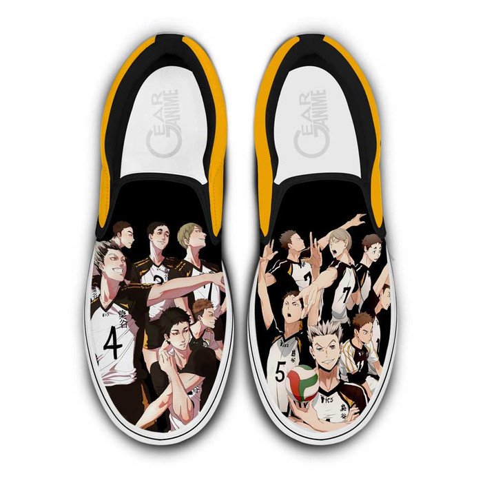 Fukurodani Slip On Sneakers Custom Anime Haikyuu Shoes - 1 - GearAnime