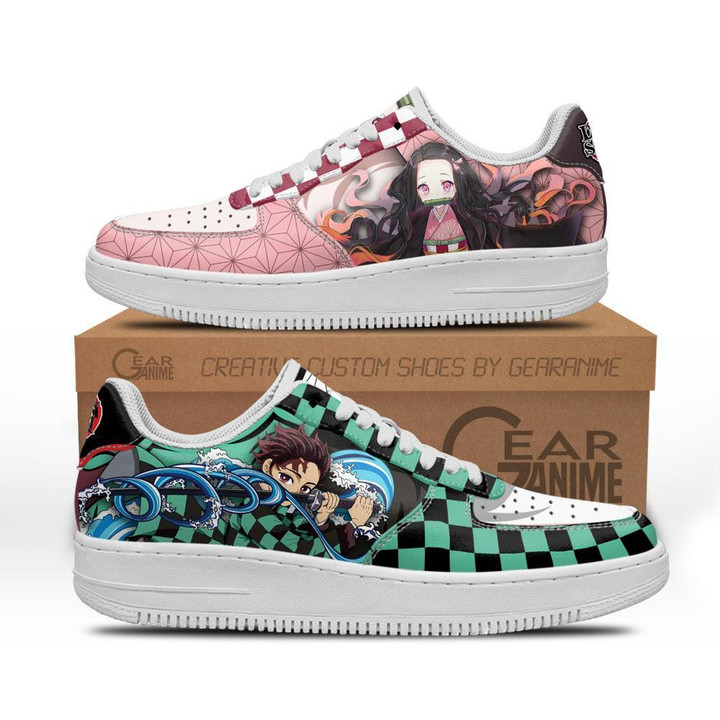 Tanjiro and Nezuko Air Sneakers Custom Anime Demon Slayer Shoes - 1 - GearAnime