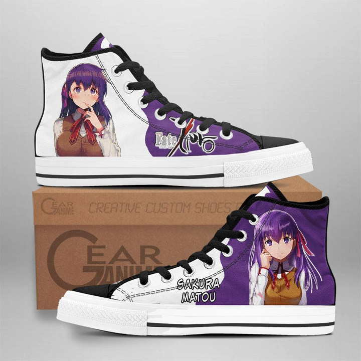 Fate Zero Sakura Matou High Top Shoes Custom Anime Sneakers - 1 - GearAnime