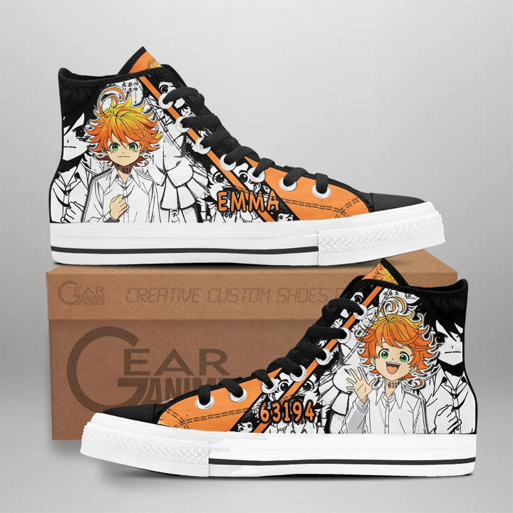 Emma High Top Shoes Custom Manga Anime The Promised Neverland Sneakers - 1 - GearAnime