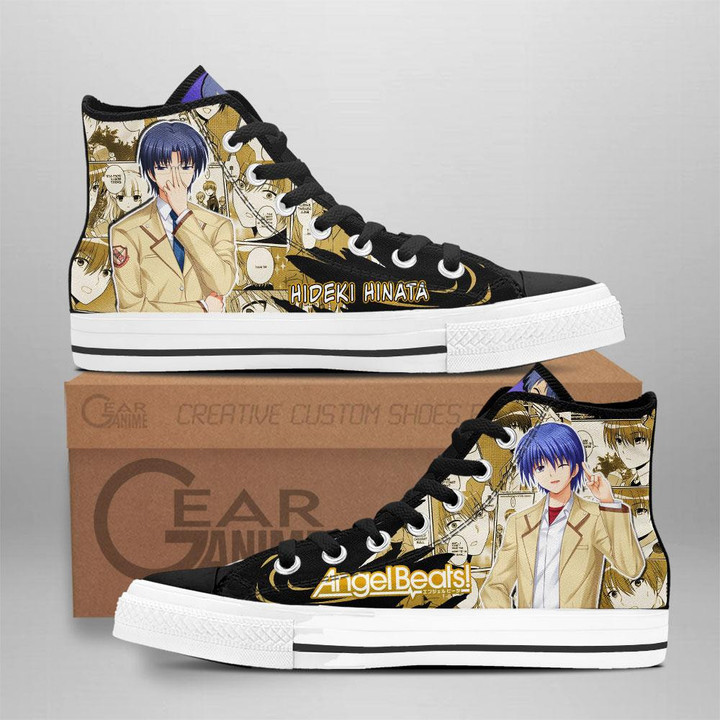 Angel Beats Hideki Hinata High Top Shoes Custom Manga Anime Sneakers - 1 - GearAnime