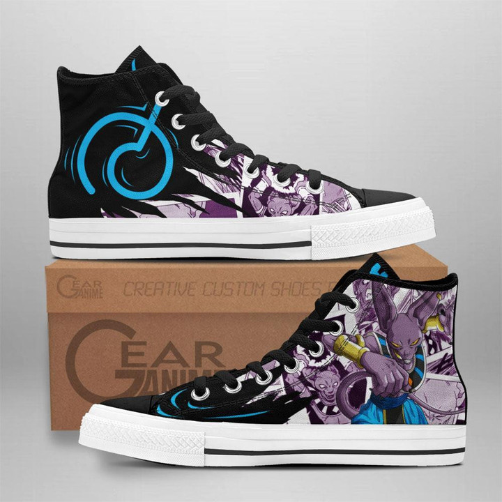 Beerus High Top Shoes Custom Manga Anime Dragon Ball Sneakers - 1 - GearAnime