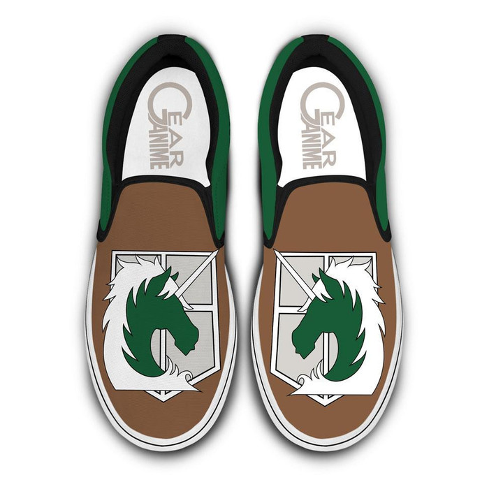 AOT Military Police Slip On Sneakers Custom Symbol Anime Attack On Titan Shoes - 1 - GearAnime