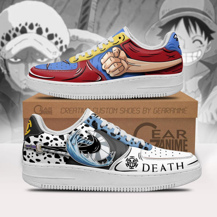 Luffy and Law Air Sneakers Custom Anime One Piece Shoes - 1 - GearAnime