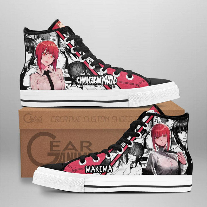 Makima High Top Shoes Custom Manga Anime Chainsaw Man Sneakers - 1 - GearAnime