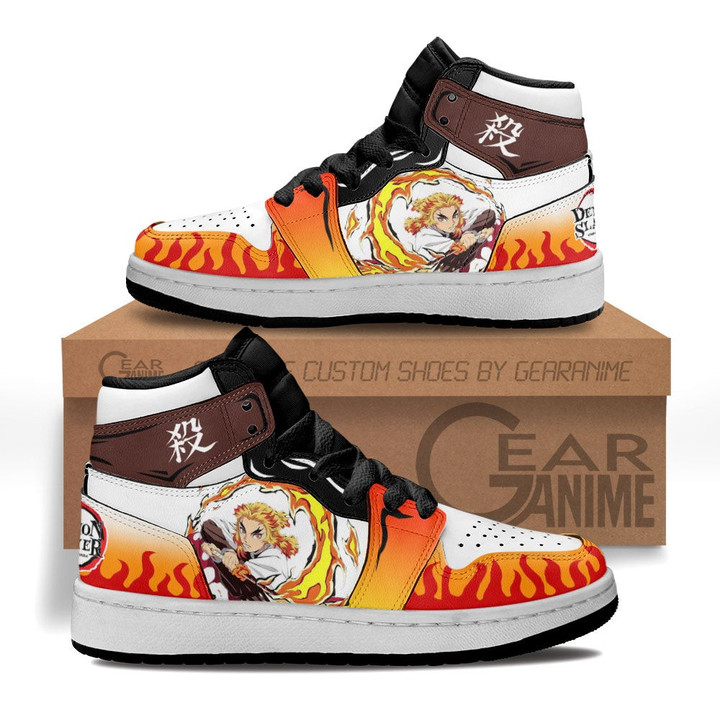 Kyoujurou Rengoku Kids Sneakers Custom Anime Demon Slayer Kids Shoes - 1 - GearAnime