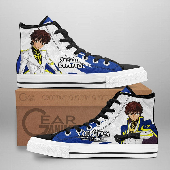 Code Geass Suzaku Kururugi High Top Shoes Custom Anime Sneakers - 1 - GearAnime