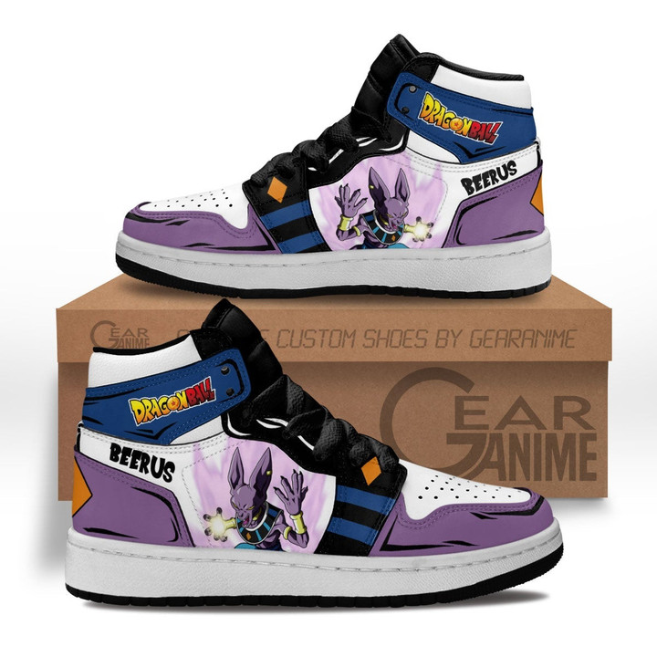 Beerus Kids Sneakers Custom Anime Dragon Ball Kids Shoes - 1 - GearAnime