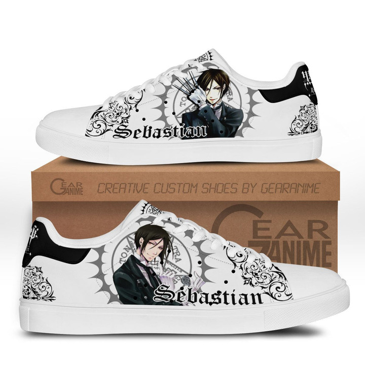 Black Butler Sebastian Michaelis Skate Sneakers Custom Anime Shoes - 1 - GearAnime