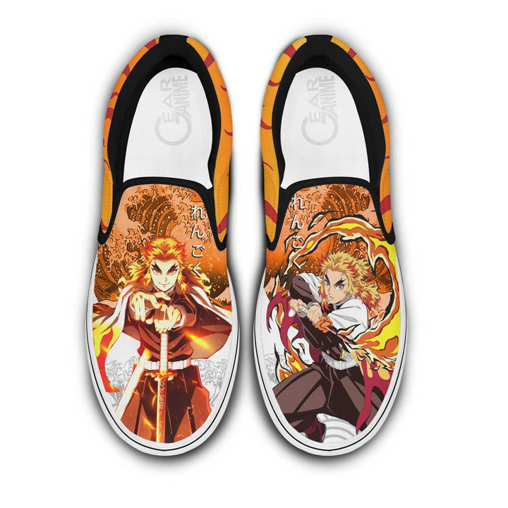 Rengoku Slip On Sneakers Custom Anime Demon Slayer Shoes - 1 - GearAnime
