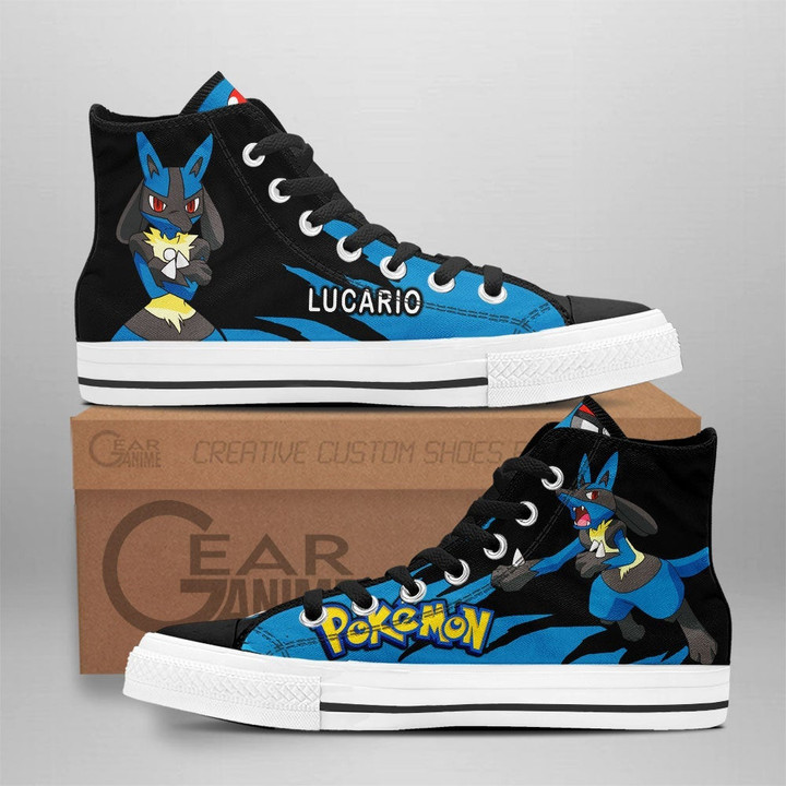 Pokemon Lucario High Top Shoes Custom Anime Sneakers - 1 - GearAnime