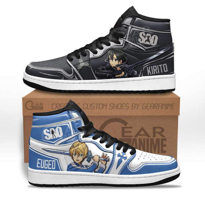 SAO Kirito and Eugeo Sneakers Custom Anime Sword Art Online Shoes - 1 - GearAnime