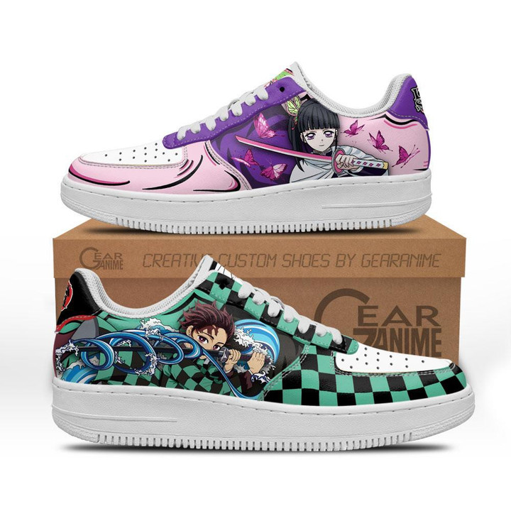 Tanjiro and Kanao Air Sneakers Custom Anime Demon Slayer Shoes - 1 - GearAnime