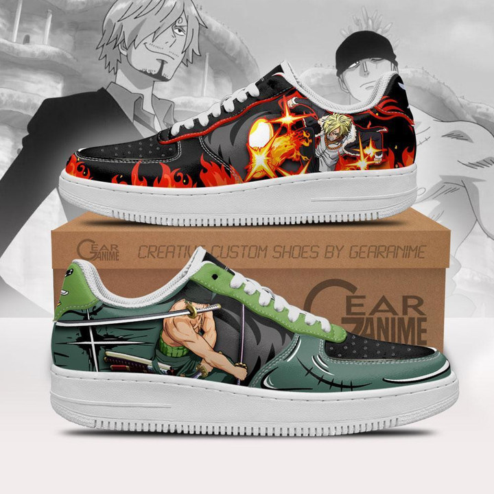 Zoro and Sanji Air Sneakers Custom Anime One Piece Shoes - 1 - GearAnime