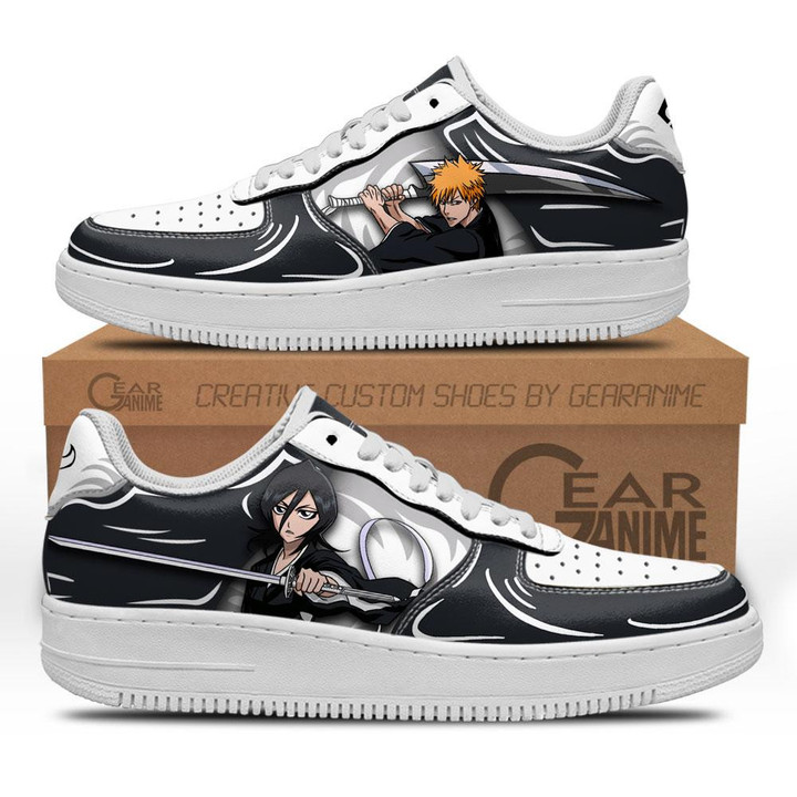 Ichigo Kurosaki And Rukia Kuchiki Air Sneakers Custom Anime Bleach Shoes - 1 - GearAnime