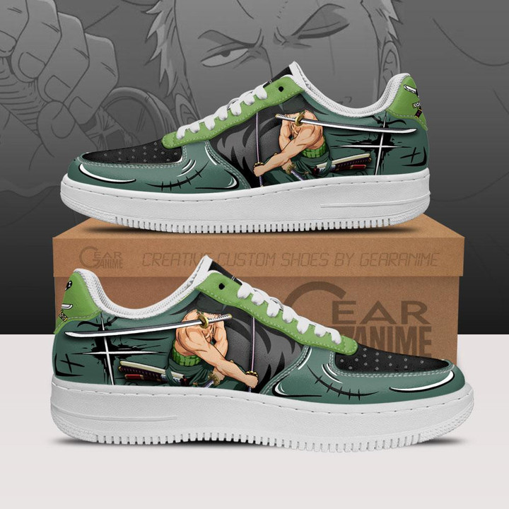 Zoro Santoryu Air Sneakers Custom Anime One Piece Shoes - 1 - GearAnime