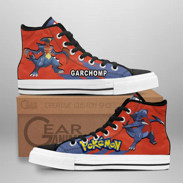 Pokemon Garchomp High Top Shoes Custom Anime Sneakers - 1 - GearAnime