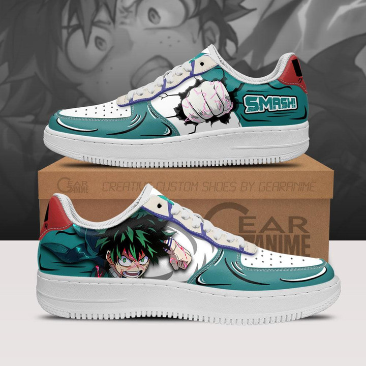 BNHA Deku Air Sneakers Custom Anime My Hero Academia Shoes - 1 - GearAnime