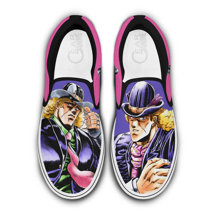 Robert Speedwagon Slip On Sneakers Custom Anime JoJo's Bizarre Adventure Shoes - 1 - GearAnime