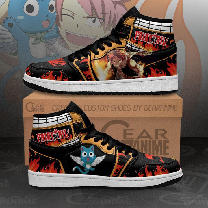 Natsu And Happy Sneakers Custom Anime Fairy Tail Shoes - 1 - GearAnime