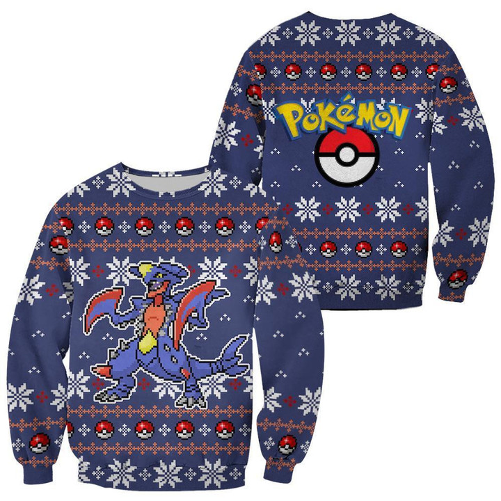 Pokemon Garchomp Ugly Christmas Sweater Custom Xmas Gift - 1 - GearAnime