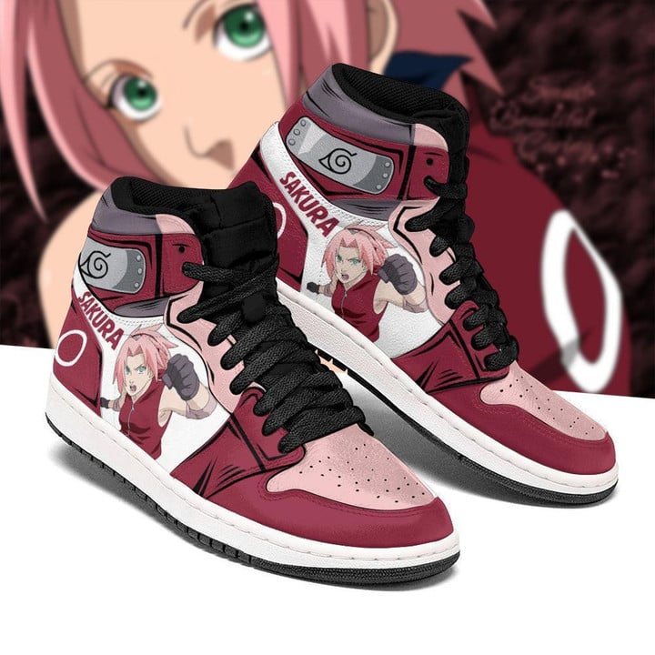 Sakura Haruno Sneakers Custom Symbol Anime Shoes For Fan - 1 - GearAnime