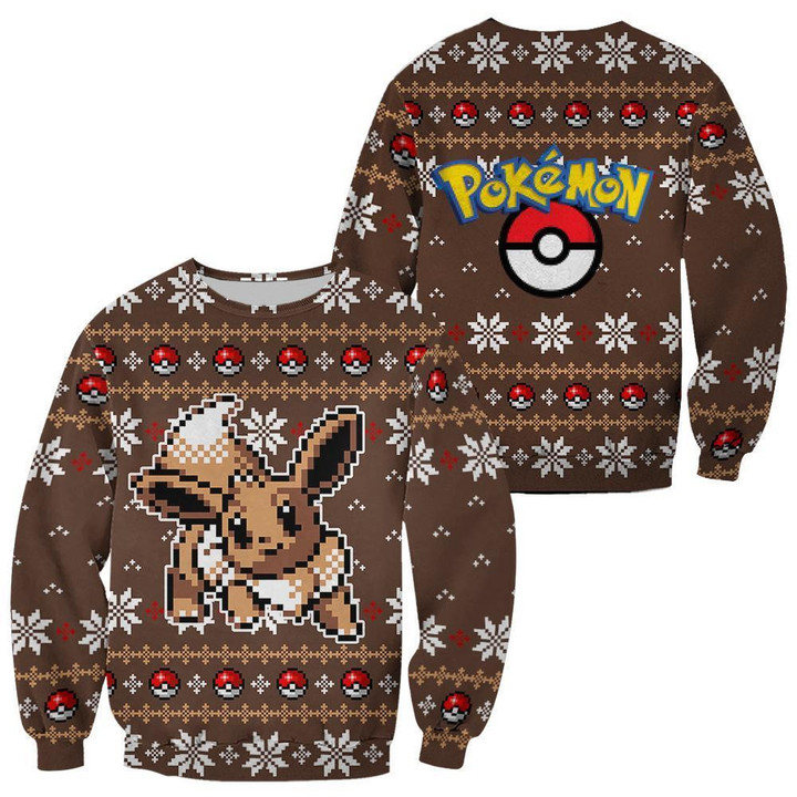 Pokemon Ugly Christmas Sweater Custom Eevee Xmas Gift - 1 - GearAnime