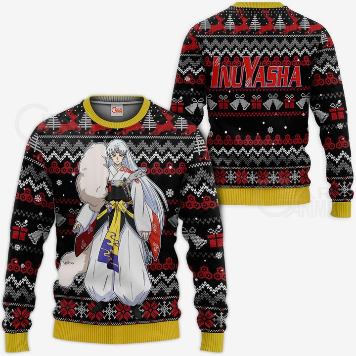 Sesshomaru Ugly Christmas Sweater Inuyasha Anime Xmas Gift VA11 - 1 - GearAnime