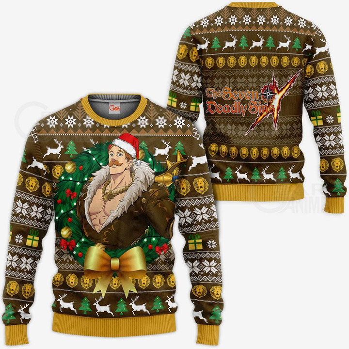 Escanor Ugly Christmas Sweater Seven Deadly Sins Xmas Gift VA11 - 1 - GearAnime