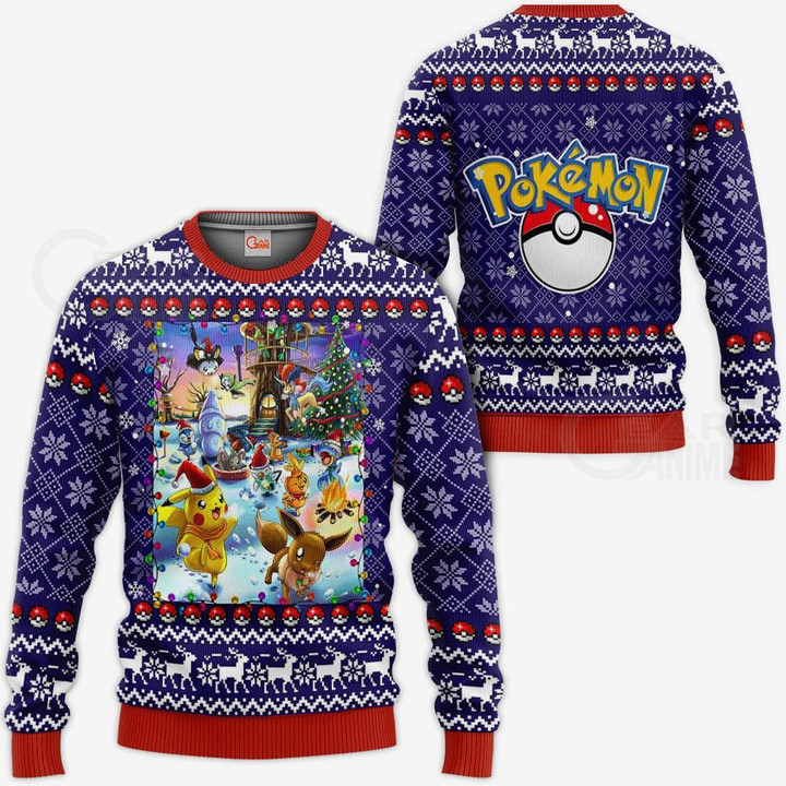 Pokemon Ugly Christmas Sweater Happy Pokemon Anime Xmas Gift VA11 - 1 - GearAnime
