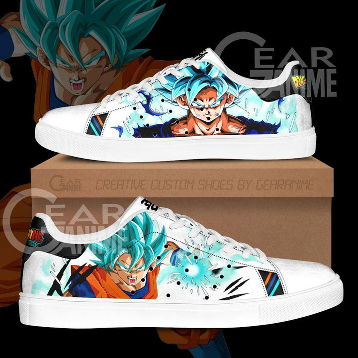 Dragon Ball Skate Shoes Custom Goku Super Saiyan Blue Anime Sneakers - 1 - GearAnime
