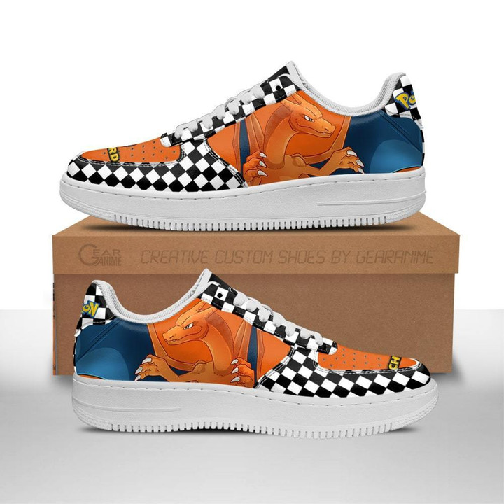 Charizard Sneakers Checkerboard Pokemon Custom Shoes - 1 - GearAnime
