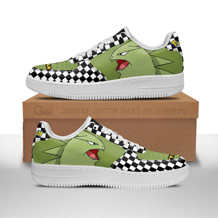 Poke Tyranitar Sneakers Checkerboard Custom Pokemon Shoes - 1 - GearAnime