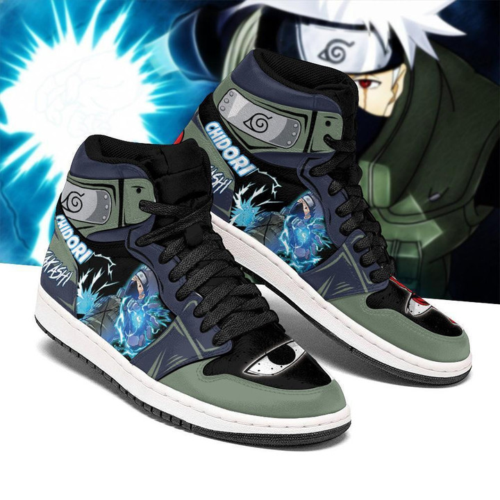Kakashi Sneakers Custom Chidori Skill Anime Shoes - 1 - GearAnime