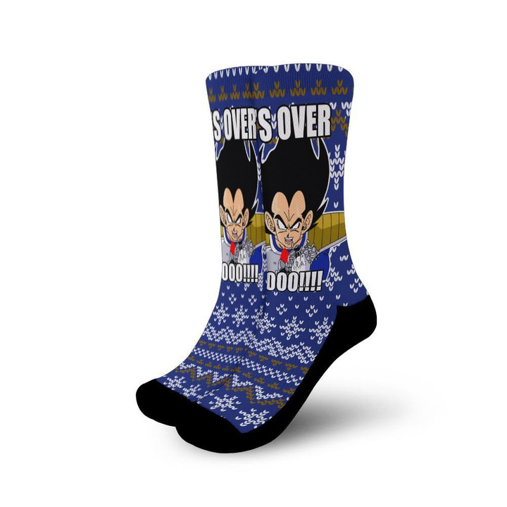 Vegeta Over 9000 Socks Ugly Dragon Ball Anime Socks Gift Idea - 1 - GearAnime