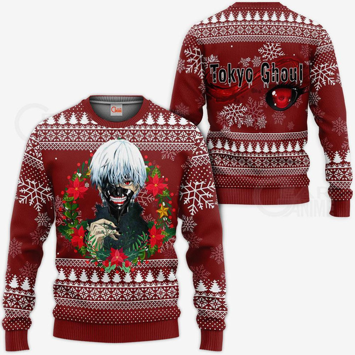 Ken Kaneki Cool Ugly Christmas Sweater Tokyo Ghoul Gift Idea VA11 - 1 - GearAnime