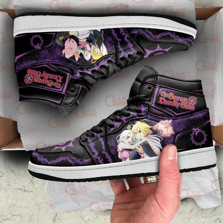 The Seven Deadly Sins Sneakers Meliodas and Elizabeth Anime Custom Shoes - 1 - GearAnime