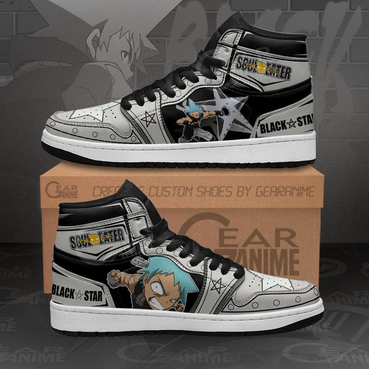 Black Star Sneakers Soul Eater Custom Anime Shoes MN11 - 1 - GearAnime