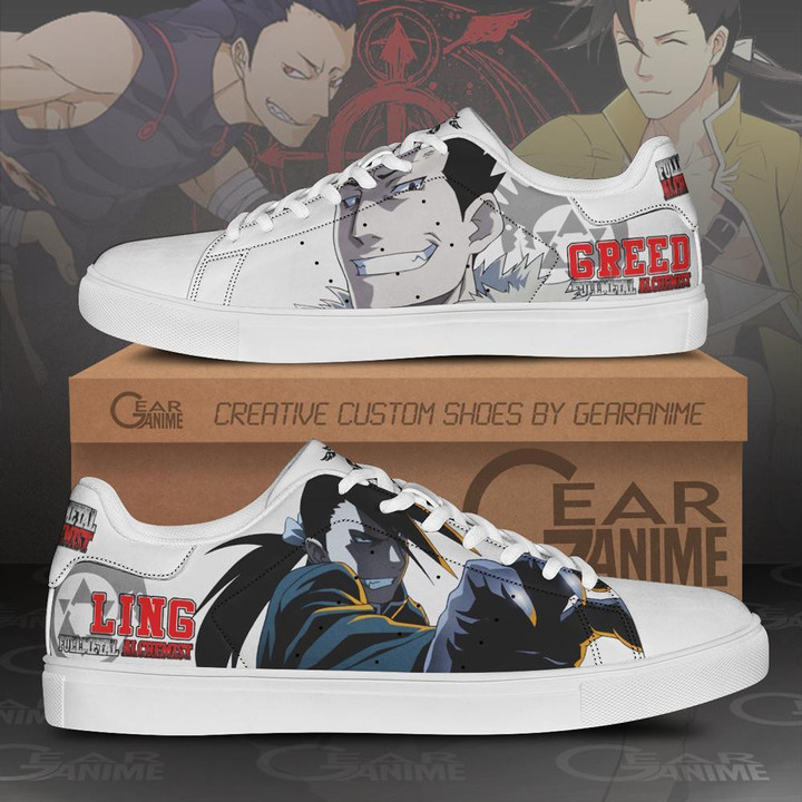 Greed Ling Skate Shoes Fullmetal Alchemist Custom Anime Shoes PN10 - 1 - GearAnime