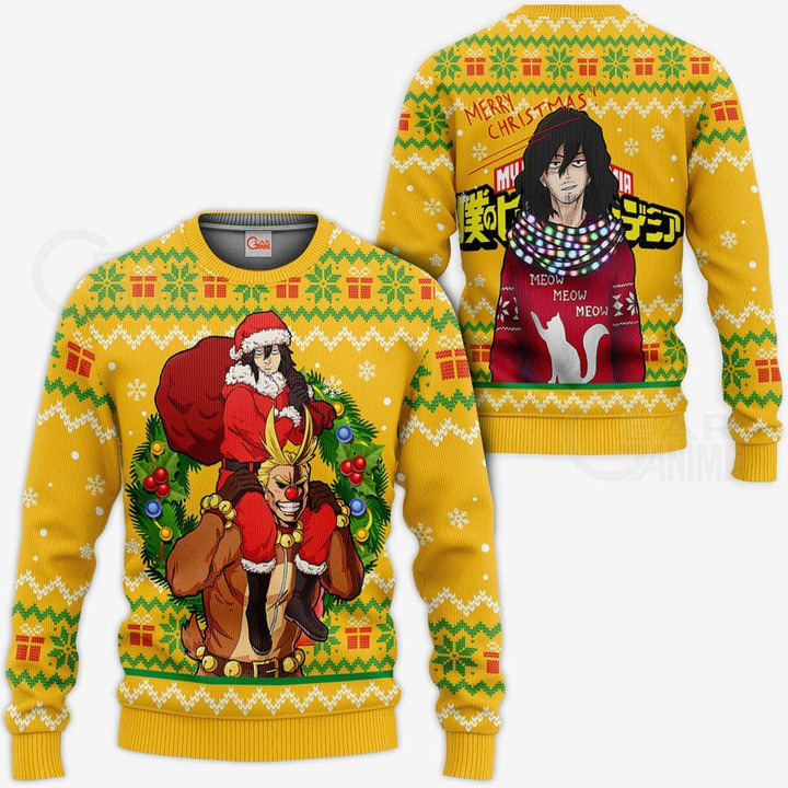 Aizawa x All Might Ugly Christmas Sweater MHA Xmas Gifts Idea - 1 - GearAnime
