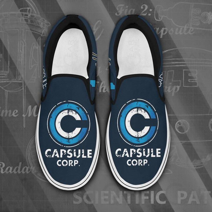 Capsule Corp Slip On Sneakers Dragon Ball Custom Anime Shoes PN11 - 1 - GearAnime
