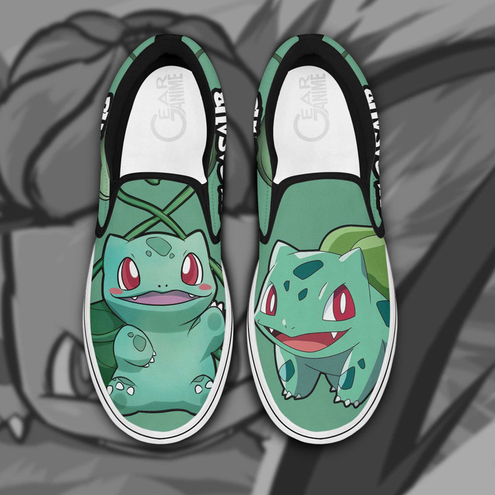 Bulbasaur Slip On Sneakers Pokemon Custom Anime Shoes - 1 - GearAnime