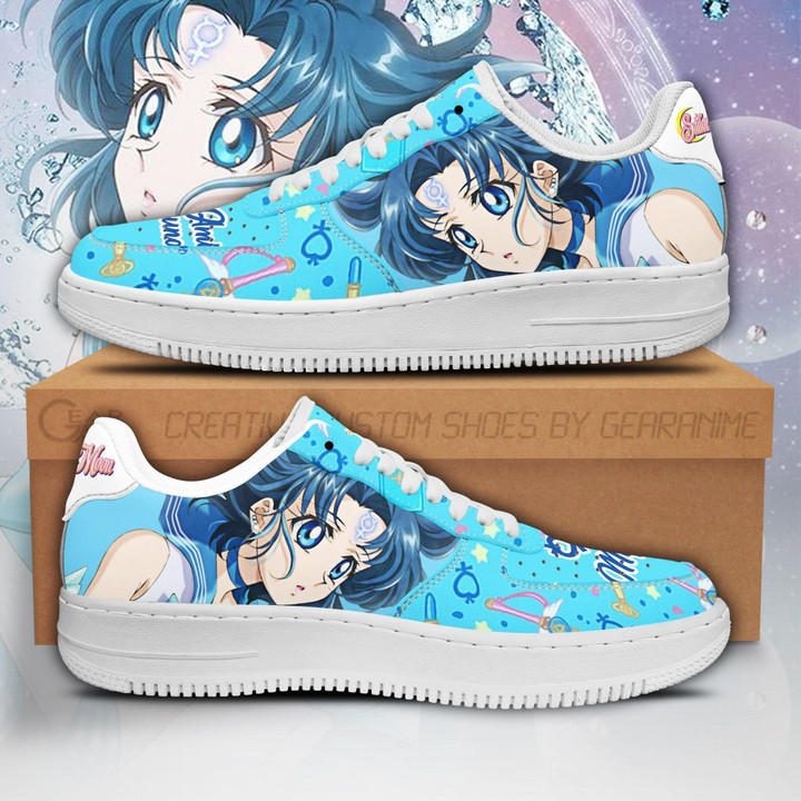 Sailor Mercury Air Sneakers Custom Anime Sailor Moon Shoes - 1 - GearAnime