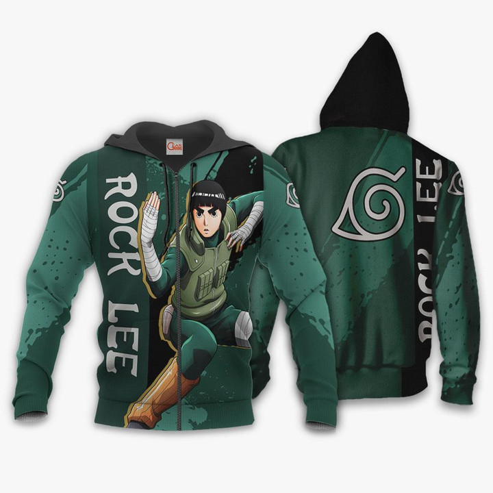 Rock Lee Hoodie Shirt Custom Anime Zip Jacket - 1 - GearAnime
