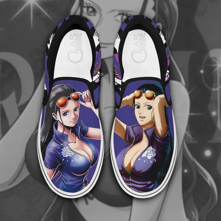 Nico Robin Slip On Sneakers One Piece Custom Anime Shoes - 1 - GearAnime
